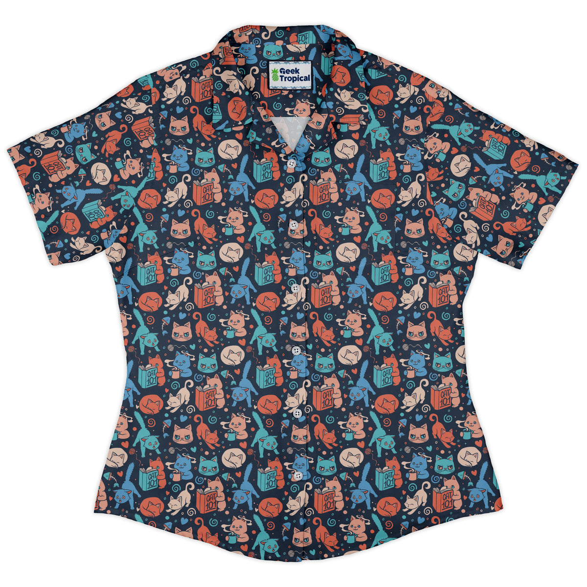 Cat 101 Curvy Button Up Shirt womens front