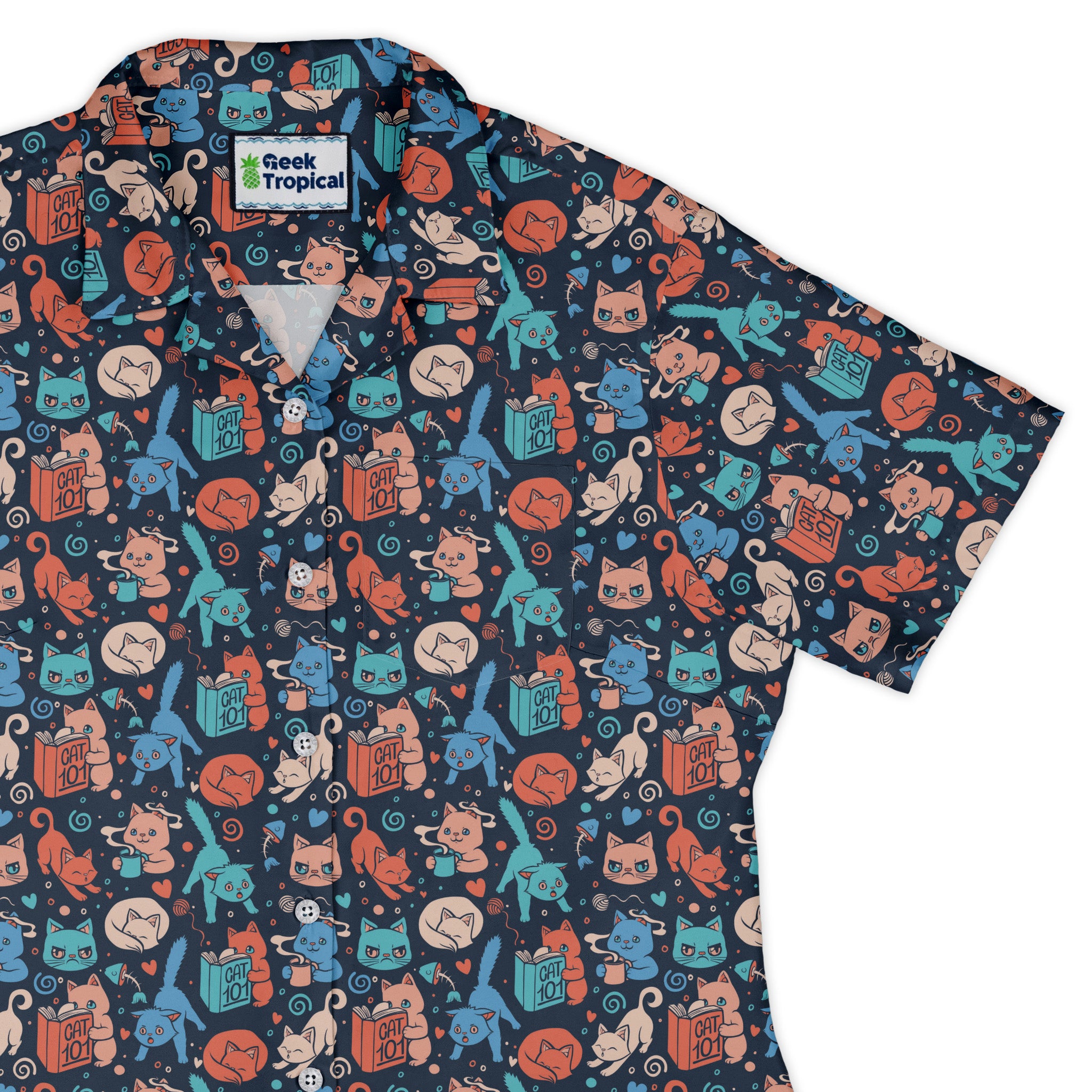 Cat 101 Curvy Button Up Shirt womens top right