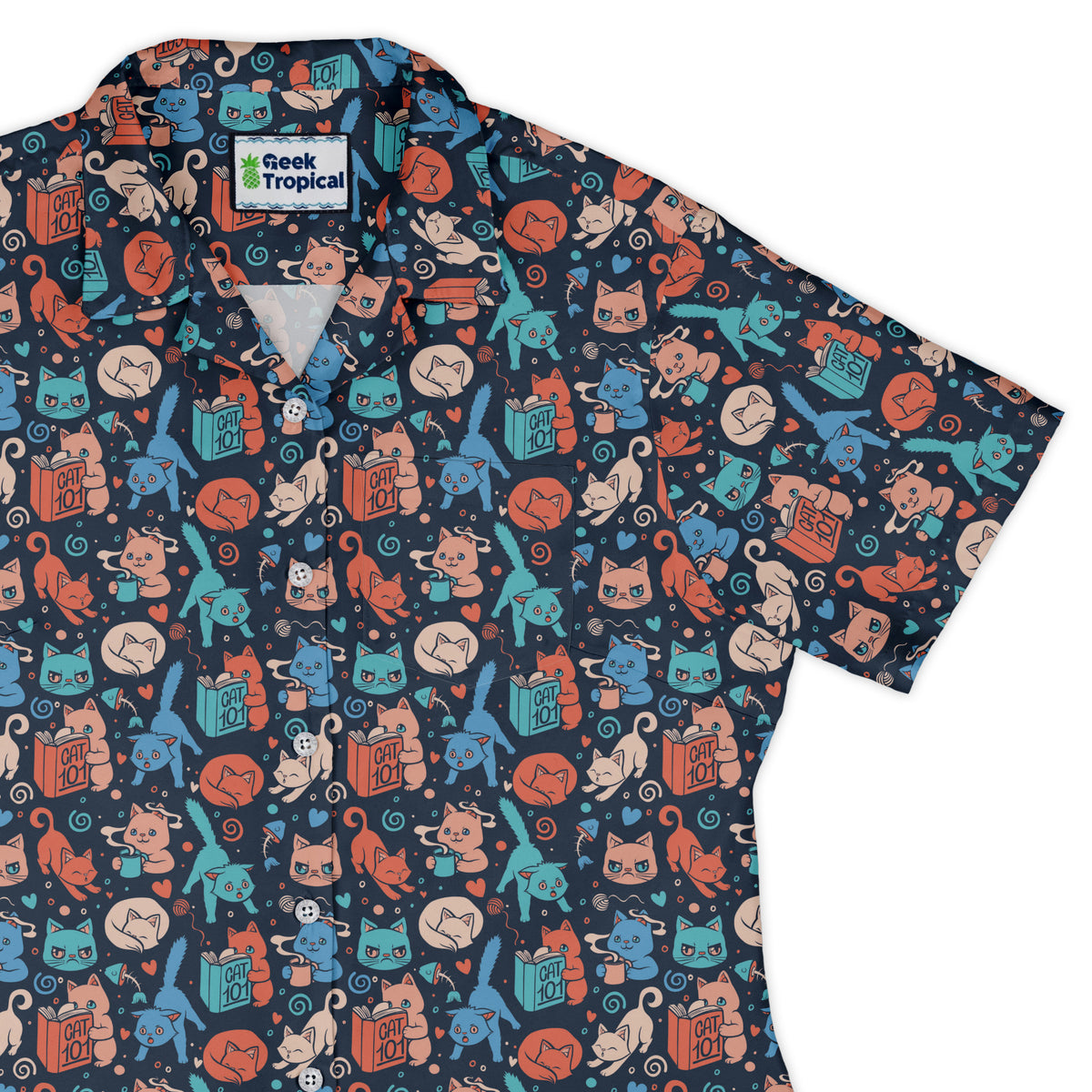 Cat 101 Curvy Button Up Shirt womens top right