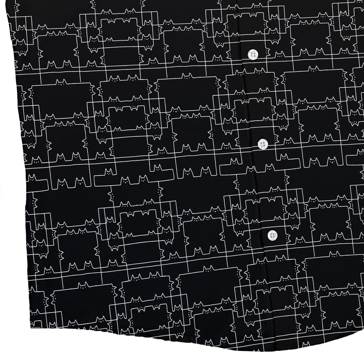 Cat Geometric Cubism Button Up Shirt Geek Nerd 0925 adult sizing All Adult Button Up Shirts