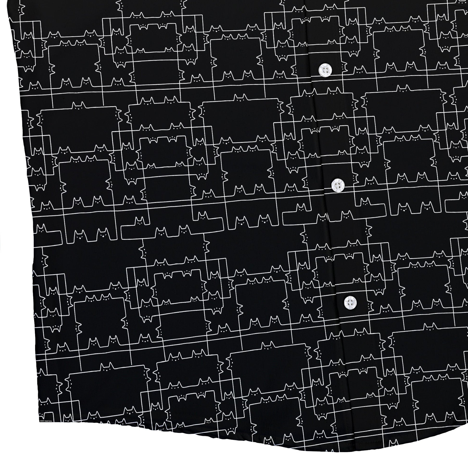 Cat Geometric Cubism Button Up Shirt Geek Nerd 0925 adult sizing All Adult Button Up Shirts
