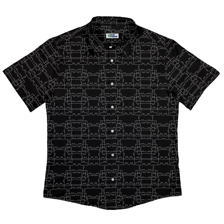 Cat Geometric Cubism Button Up Shirt Geek Nerd 0925 adult sizing All Adult Button Up Shirts