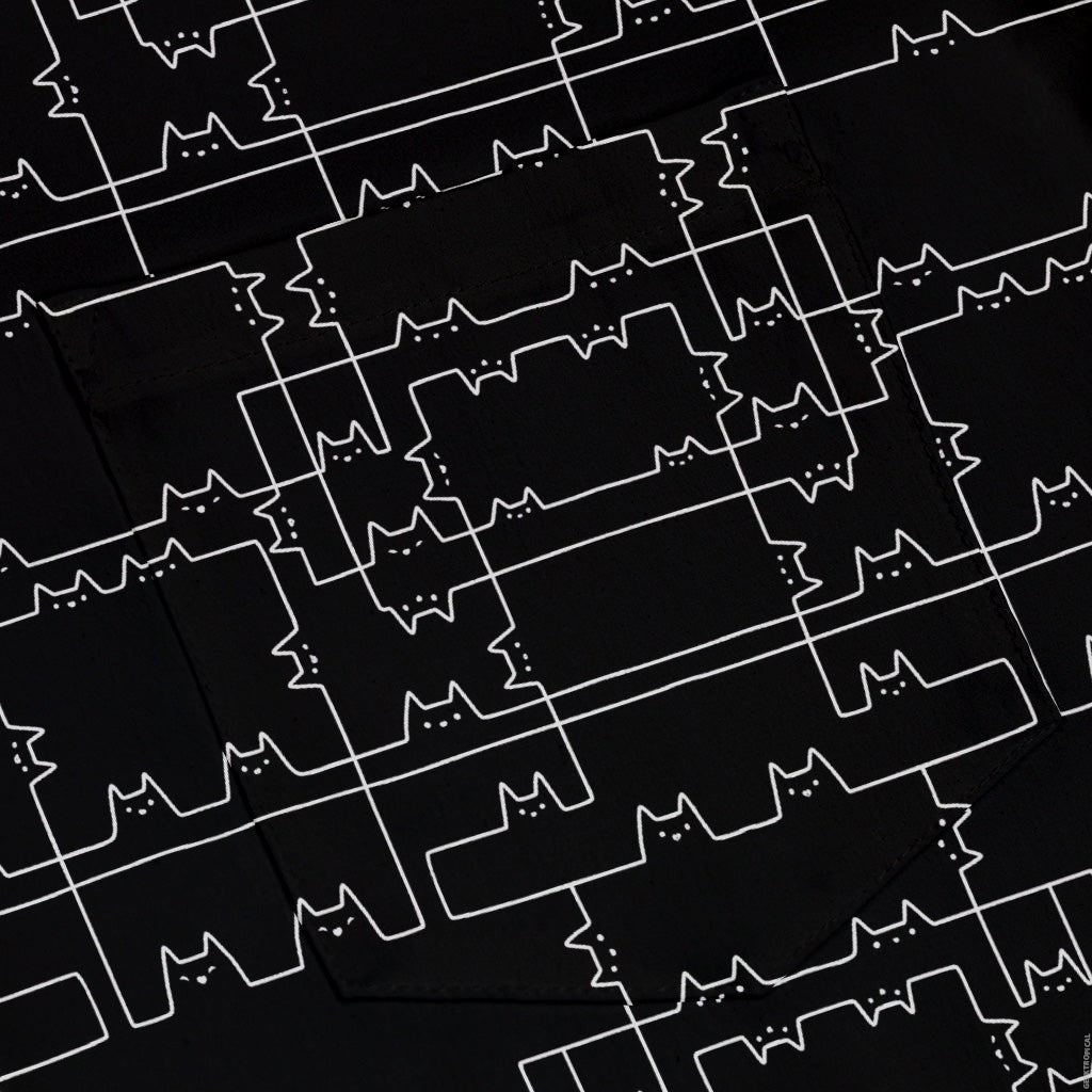 Cat Geometric Cubism Button Up Shirt Geek Nerd 0925 adult sizing All Adult Button Up Shirts