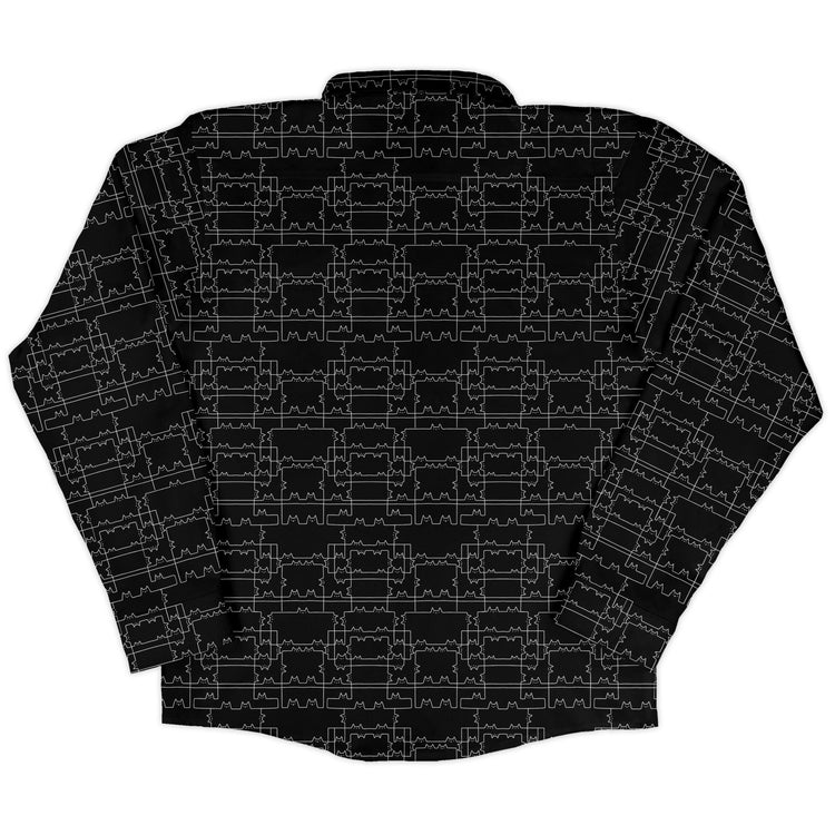 Cat Geometric Cubism Long Sleeve Button Up Shirt Geek Nerd 0925 adult sizing All Adult Button Up Shirts