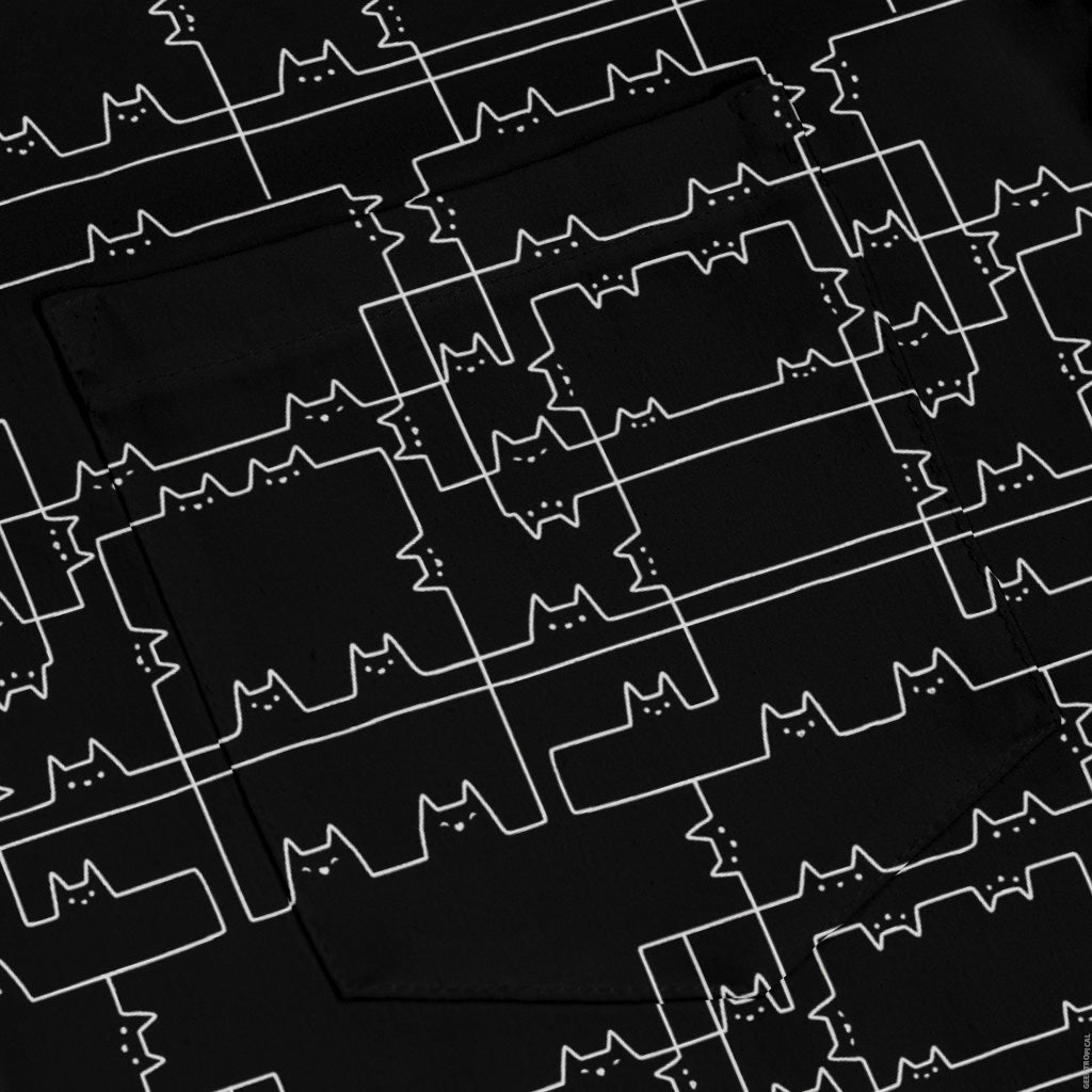 Cat Geometric Cubism Long Sleeve Button Up Shirt Geek Nerd 0925 adult sizing All Adult Button Up Shirts