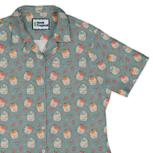 Cat Kakigori Anime Curvy Button Up Shirt | Geek Tropical