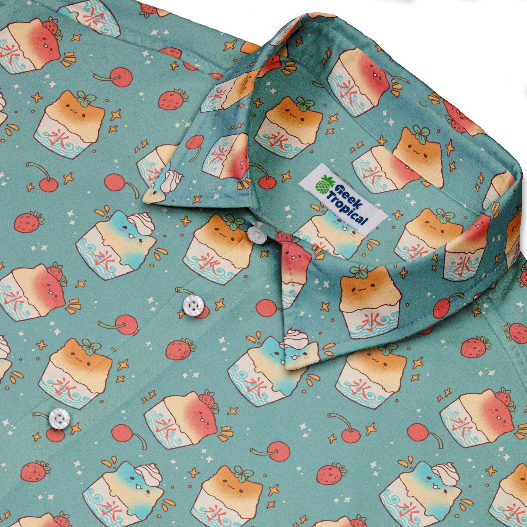 Cat Kakigori Anime Button Up Shirt - adult sizing - Animal Patterns - Anime