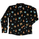 Cat Meteor Shower Space Long Sleeve Button Up Shirt Geek Nerd adult sizing Animal Patterns Design by Tobe Fonseca