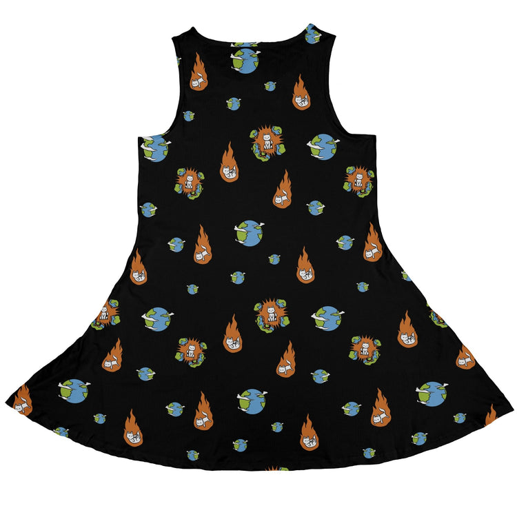 Cat Meteor Shower Space Dress Geek Nerd Animal Patterns Design by Tobe Fonseca Funny Prints