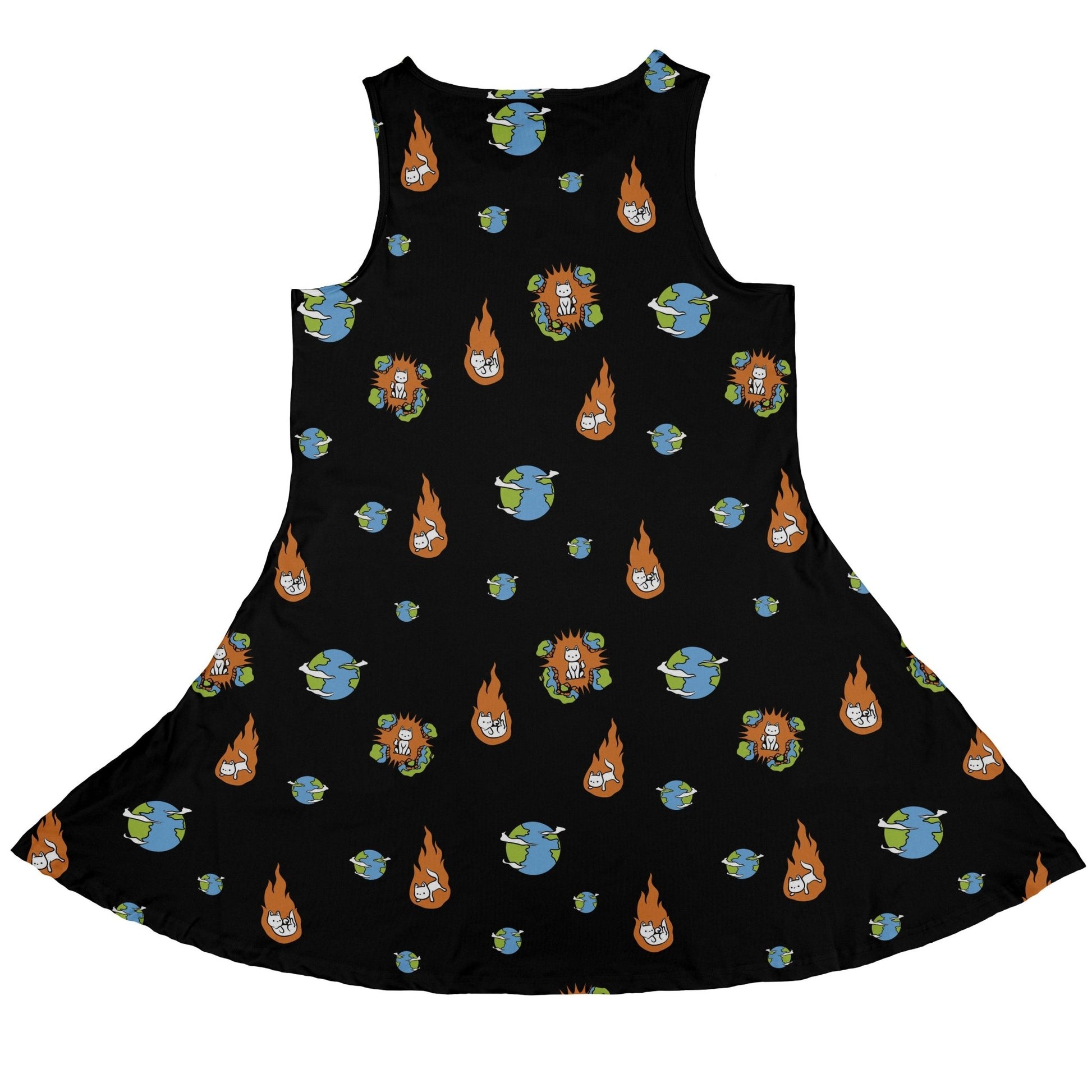 Cat Meteor Shower Space Dress Geek Nerd Animal Patterns Design by Tobe Fonseca Funny Prints
