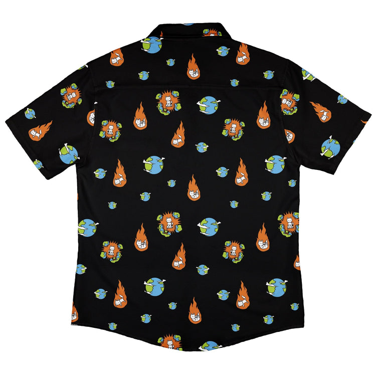 Cat Meteor Shower Space Button Up Shirt - adult sizing - Animal Patterns - Design by Tobe Fonseca