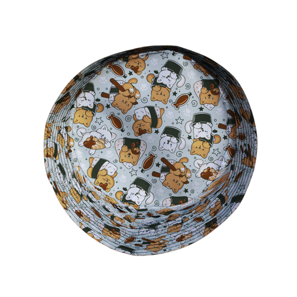 Cat Sushi Bucket Hat Top View