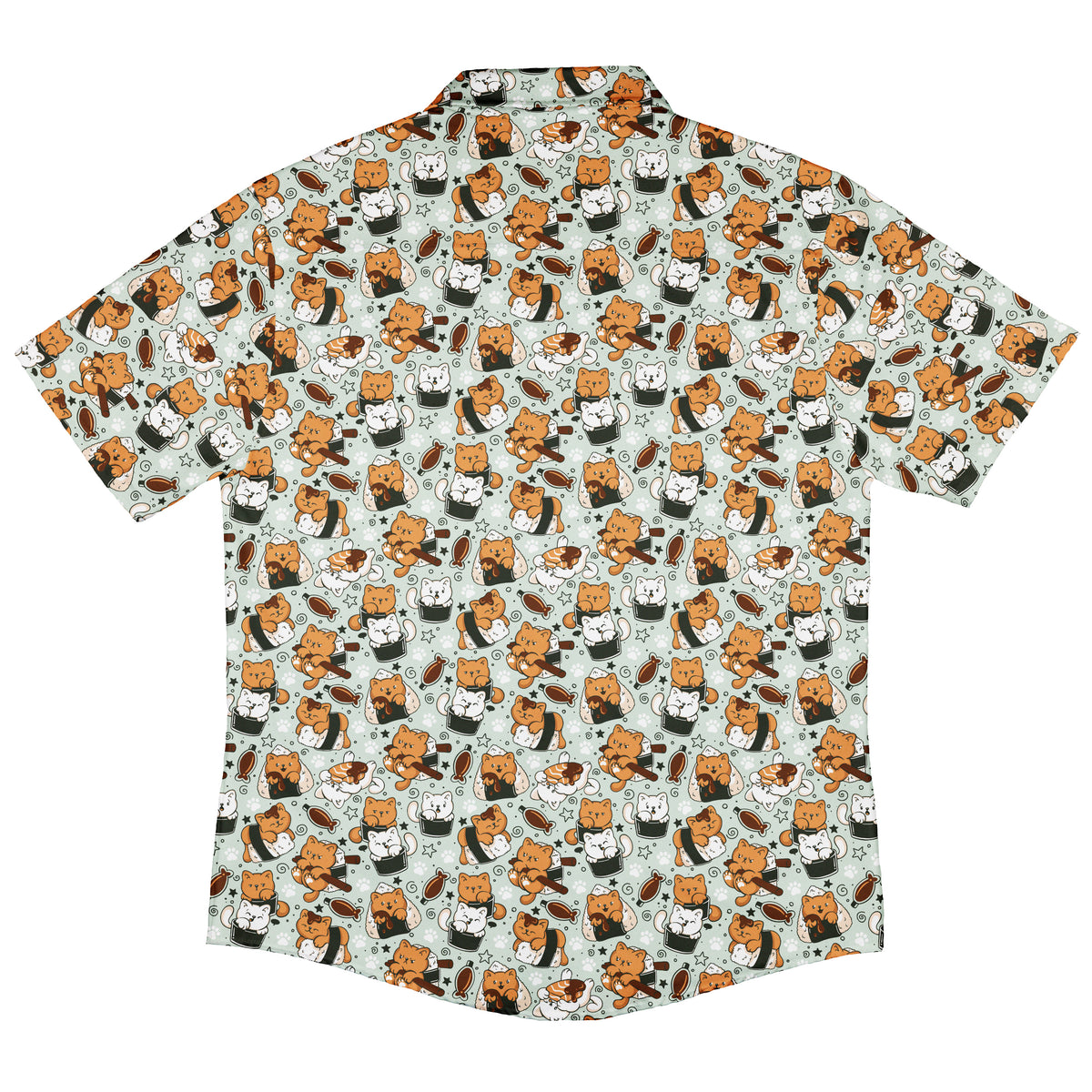 Cat Sushi Button Up Shirt Back