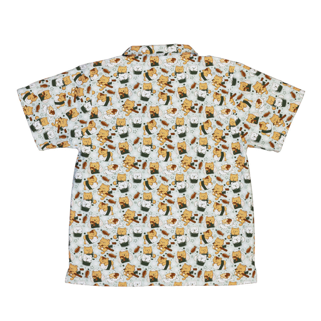 Cat Sushi Youth Hawaiian Shirt Back