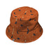 Cat and Moon Pumpkin Bucket Hat Black Stitching