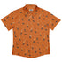 Cat and Moon Pumpkin Button Up Shirt Flat Front
