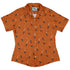 Cat and Moon Pumpkin Curvy Button Up Shirt womens front