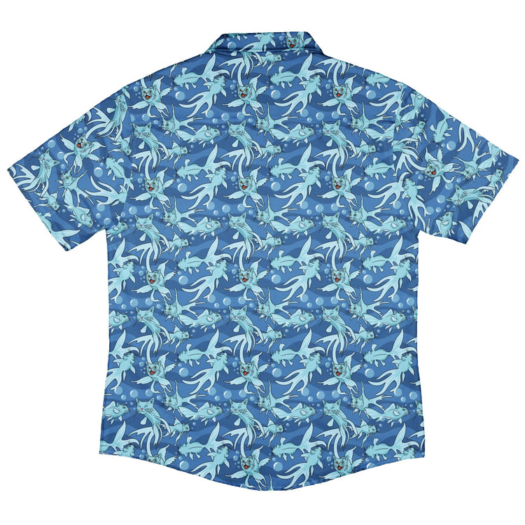CatFish Button Up Shirt Geek Nerd adult sizing animal patterns Design by Julie Kitzes