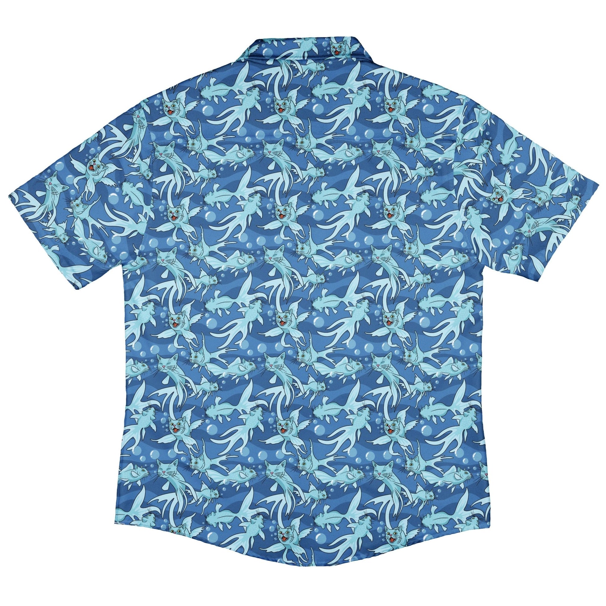 CatFish Button Up Shirt Geek Nerd adult sizing animal patterns Design by Julie Kitzes