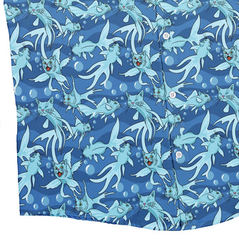 CatFish Button Up Shirt Geek Nerd adult sizing animal patterns Design by Julie Kitzes