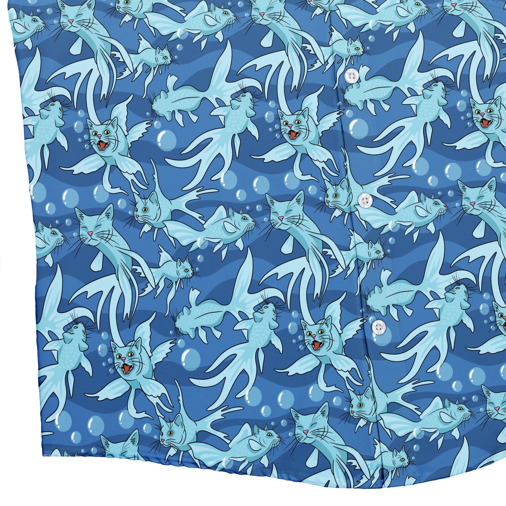 CatFish Button Up Shirt Geek Nerd adult sizing animal patterns Design by Julie Kitzes