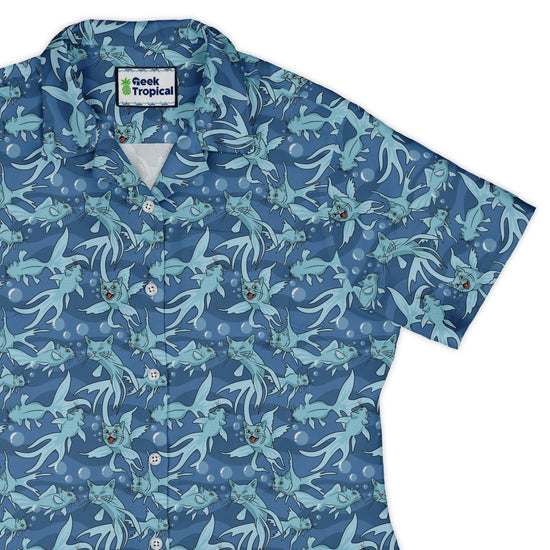 CatFish Curvy Button Up Shirt Geek Nerd animal patterns Design by Julie Kitzes marine biology