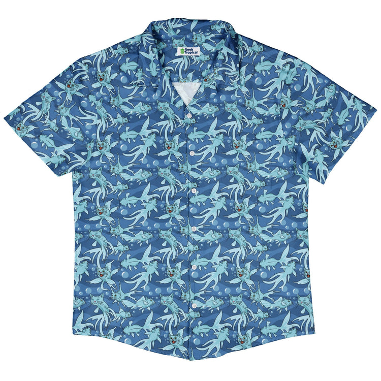 CatFish Button Up Shirt Geek Nerd adult sizing animal patterns Design by Julie Kitzes