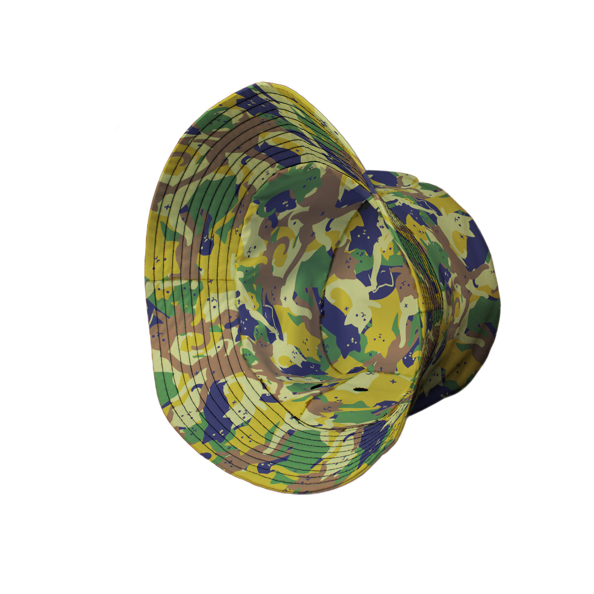 Catmouflage Cat Army Bucket Hat Side View