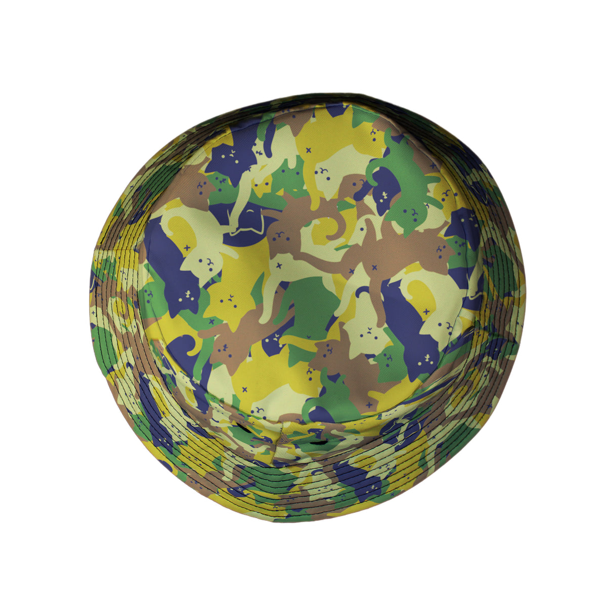 Catmouflage Cat Army Bucket Hat Top View