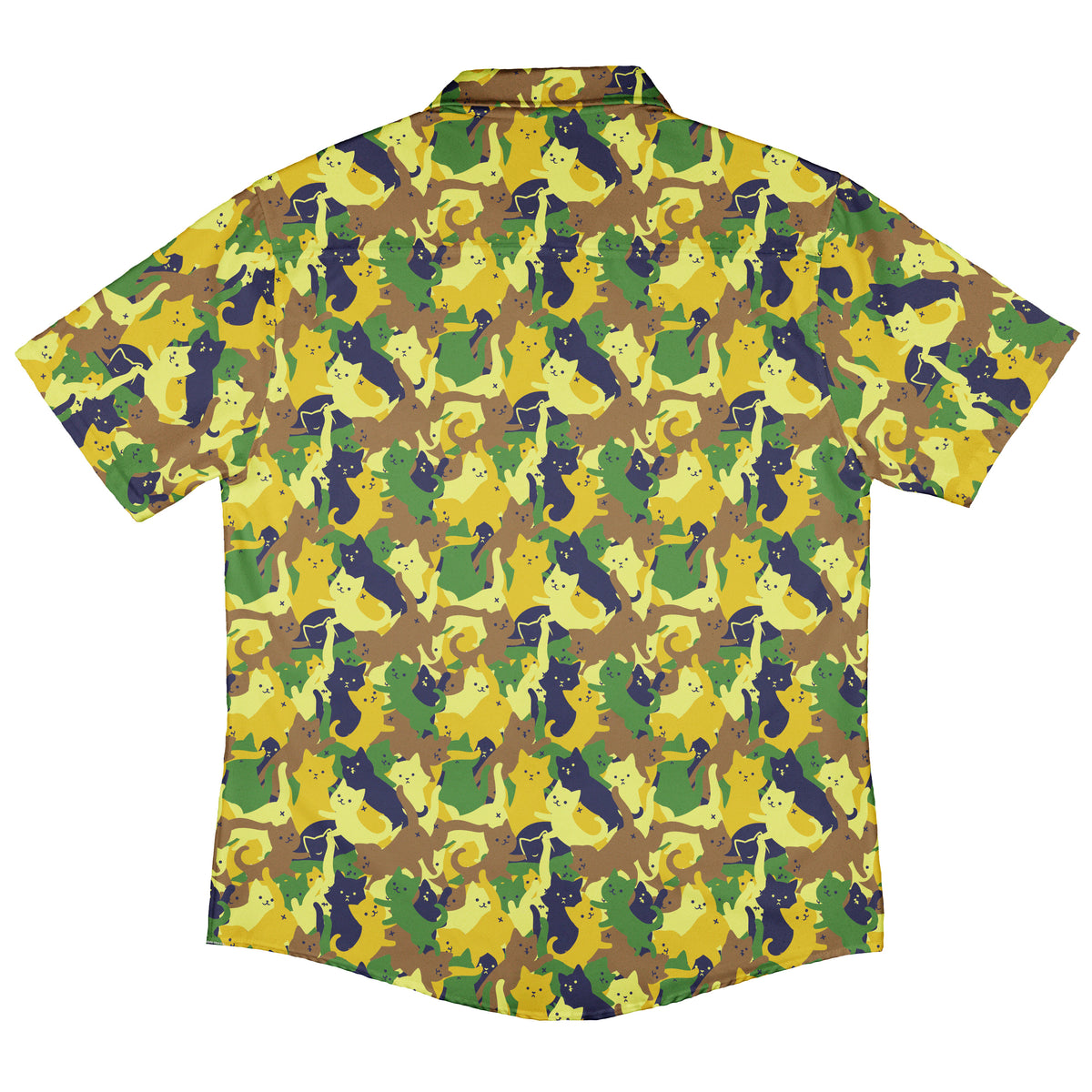 Catmouflage Cat Army Button Up Shirt Back