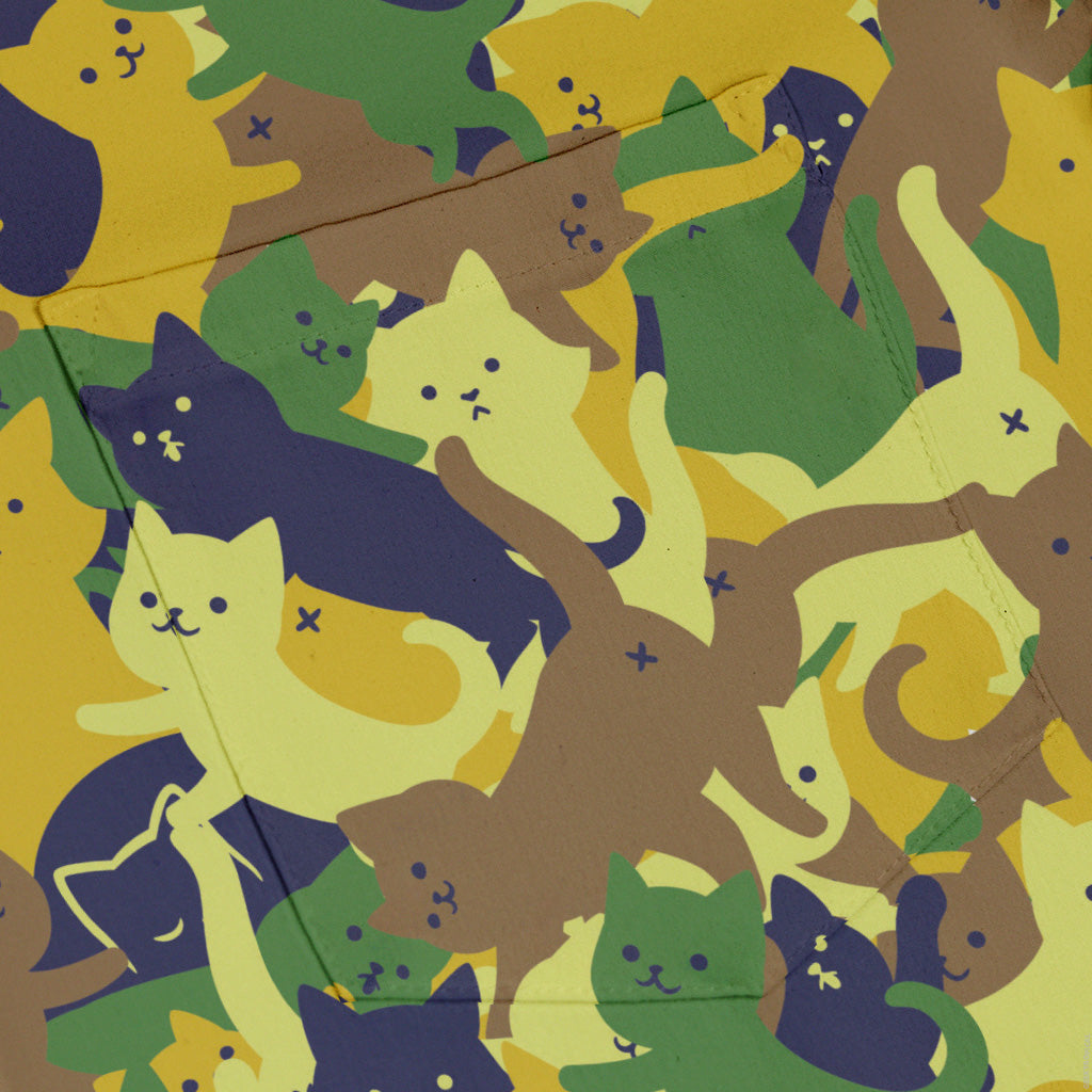 Catmouflage Cat Army Button Up Shirt Pocket