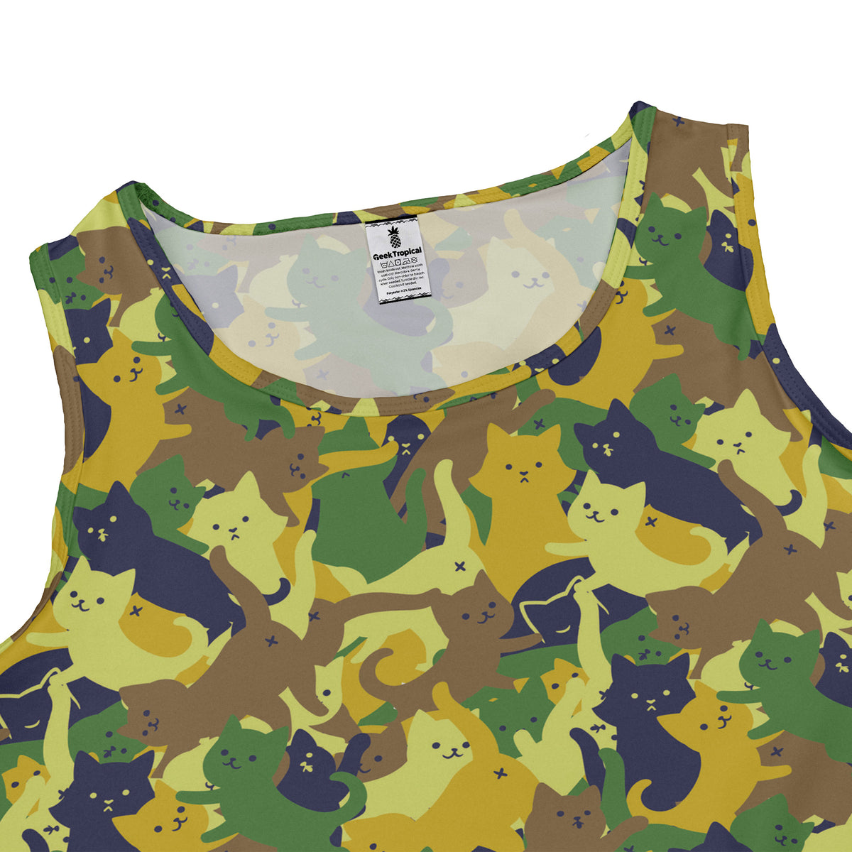 Catmouflage Cat Army Sleeveless Dress close front