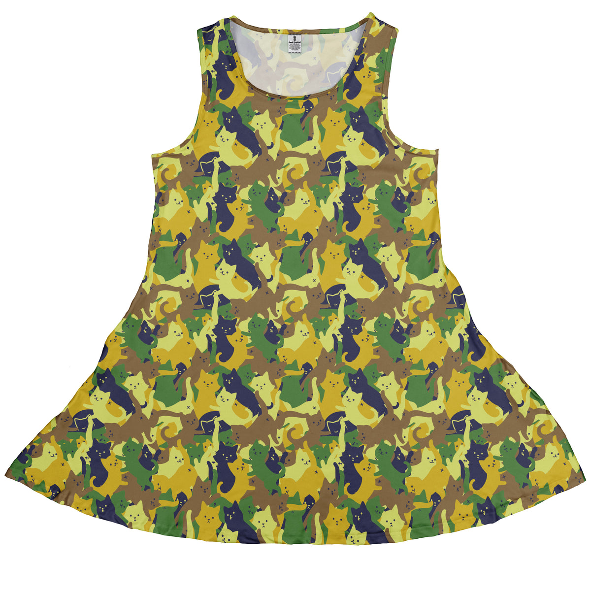 Catmouflage Cat Army Sleeveless Dress front