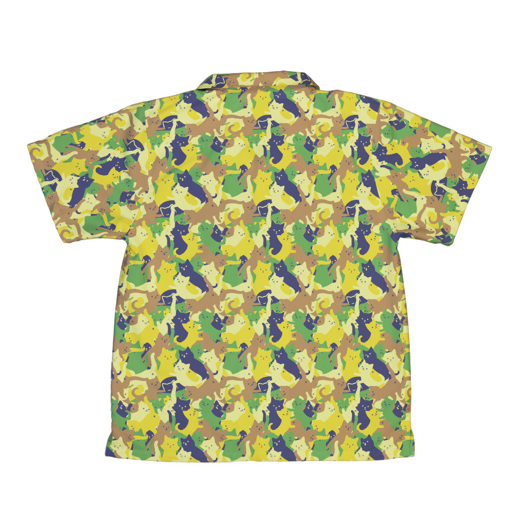Catmouflage Cat Army Youth Hawaiian Shirt Back