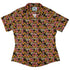 Cats in a Field of Flowers Curvy Button Up Shirt womens front