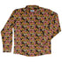 Cats in a Field of Flowers Long Sleeve Button Up Shirt front