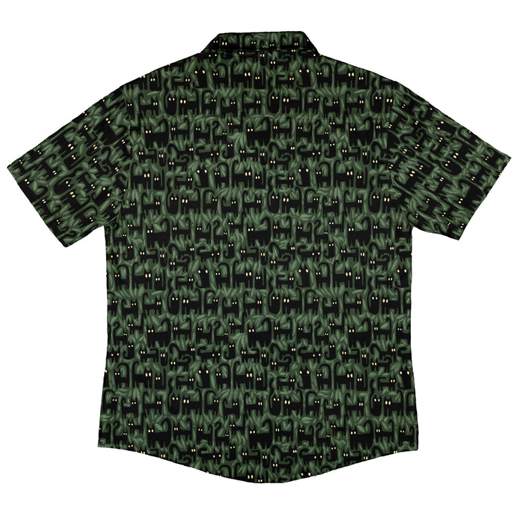 Cats in the Leaves Button Up Shirt Geek Nerd adult sizing Advertise to Meta All Adult Button Up Shirts