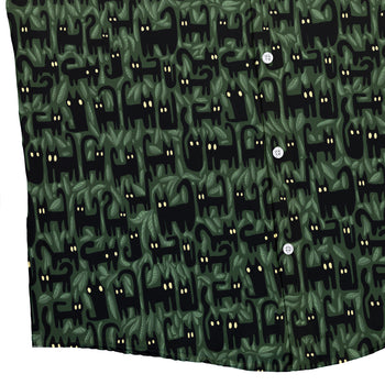 Cats in the Leaves Button Up Shirt Geek Nerd adult sizing Advertise to Meta All Adult Button Up Shirts