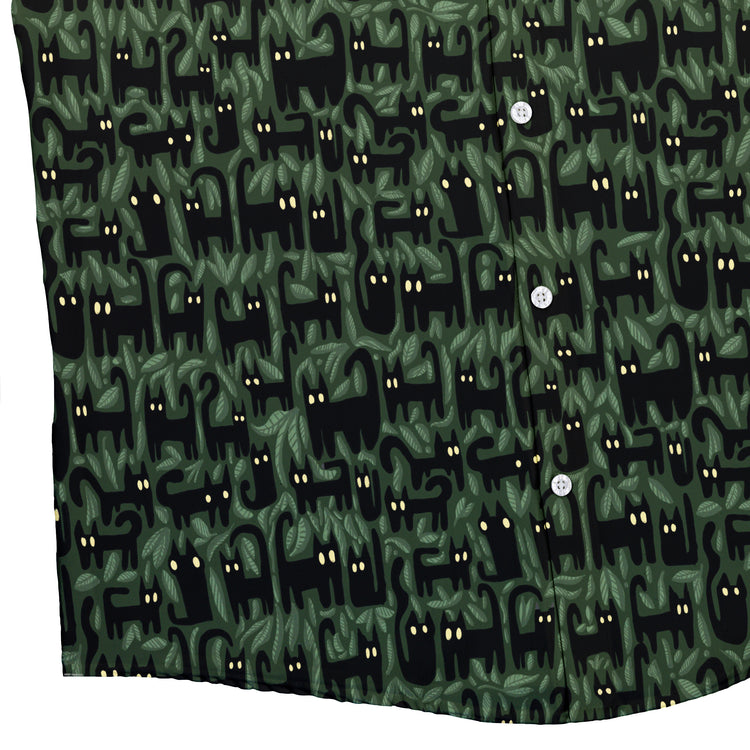 Cats in the Leaves Button Up Shirt Geek Nerd adult sizing Advertise to Meta All Adult Button Up Shirts