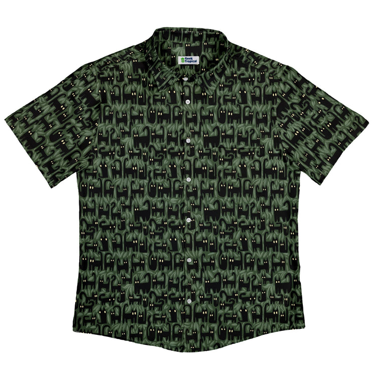 Cats in the Leaves Button Up Shirt Geek Nerd adult sizing Advertise to Meta All Adult Button Up Shirts