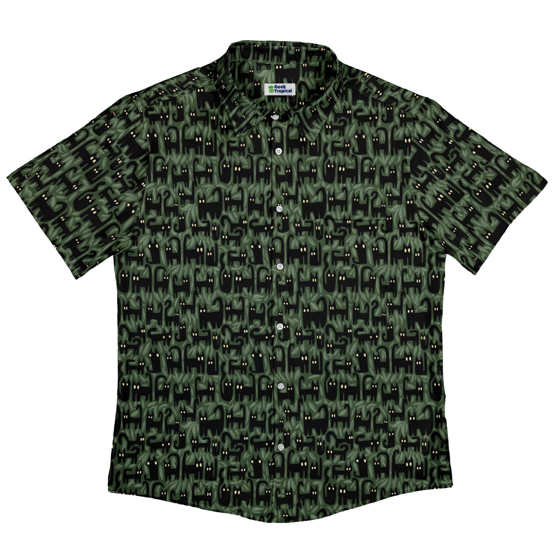 Cats in the Leaves Button Up Shirt 4