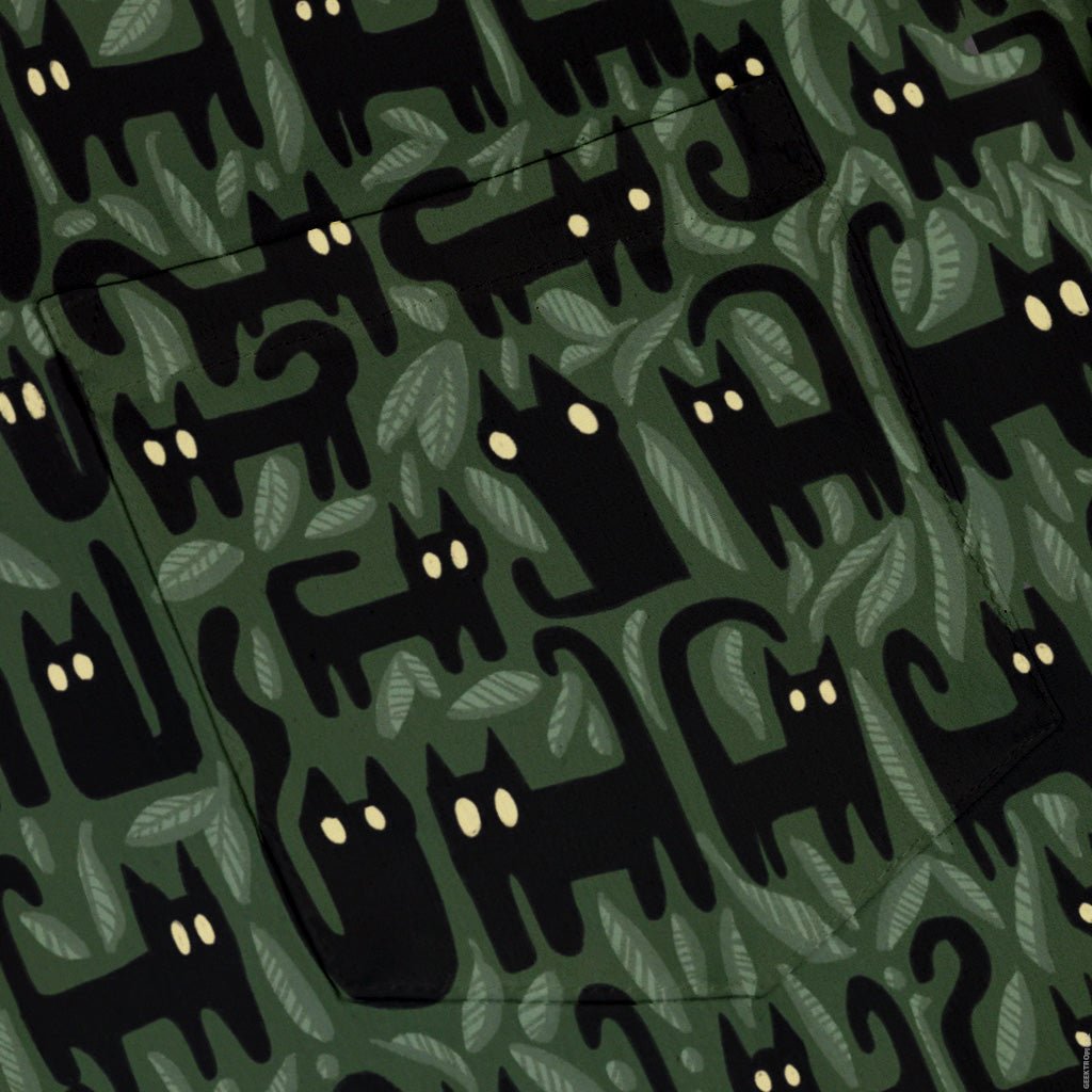 Cats in the Leaves Button Up Shirt 6