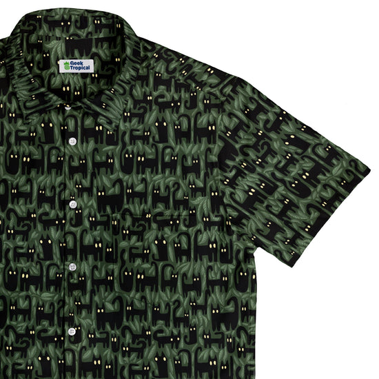 Cats in the Leaves Button Up Shirt Geek Nerd adult sizing Advertise to Meta All Adult Button Up Shirts