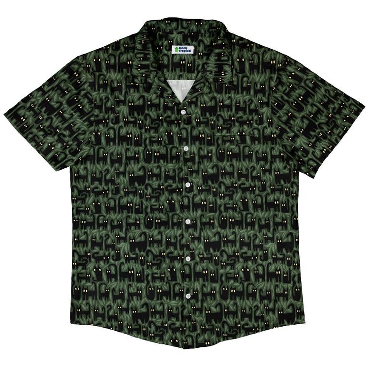 Cats in the Leaves Button Up Shirt Geek Nerd adult sizing Advertise to Meta All Adult Button Up Shirts