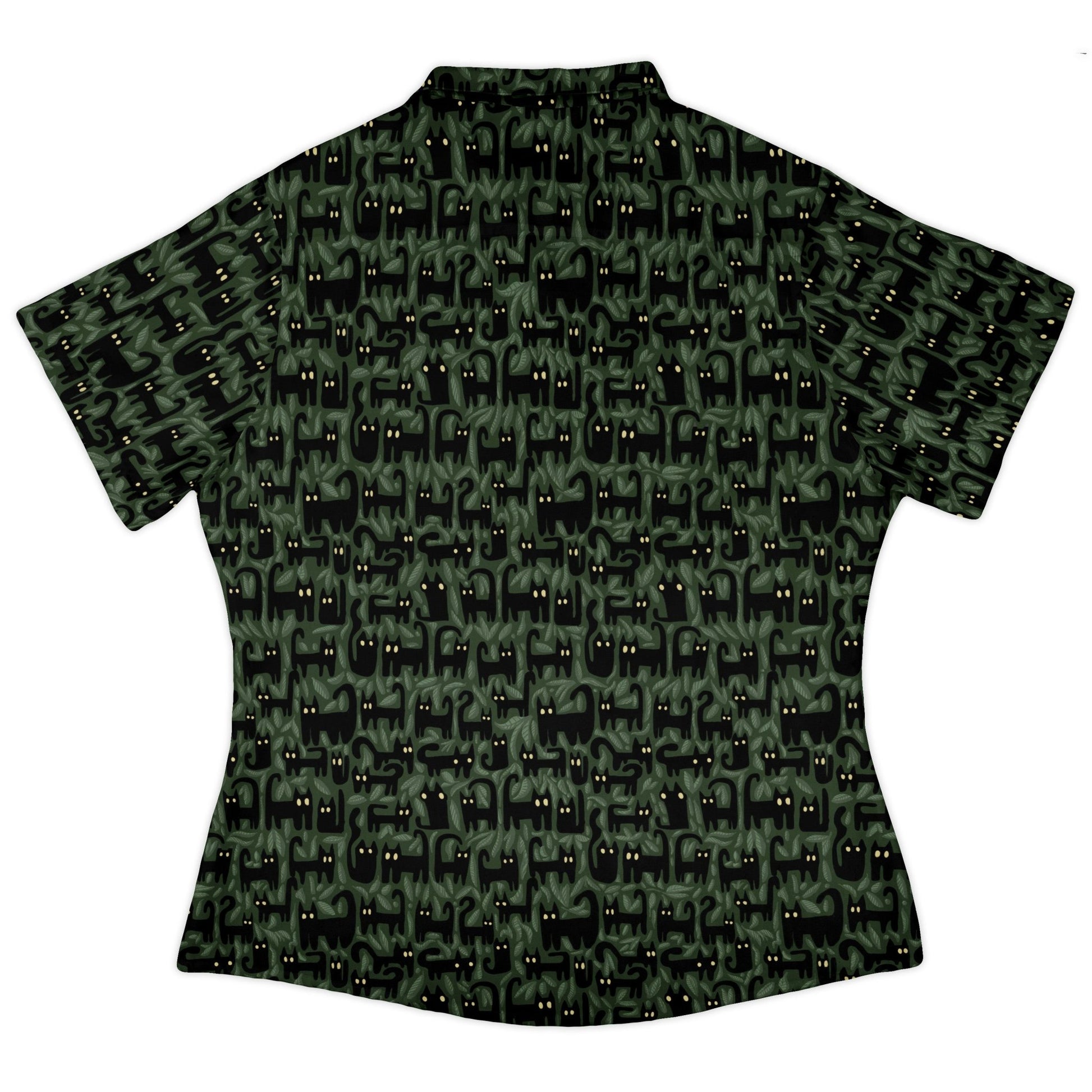 Cats in the Leaves Curvy Button Up Shirt 4