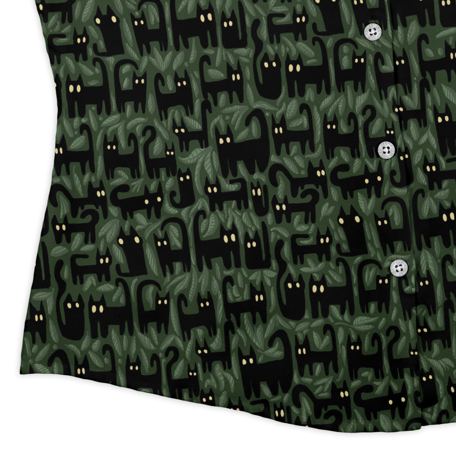 Cats in the Leaves Curvy Button Up Shirt 3