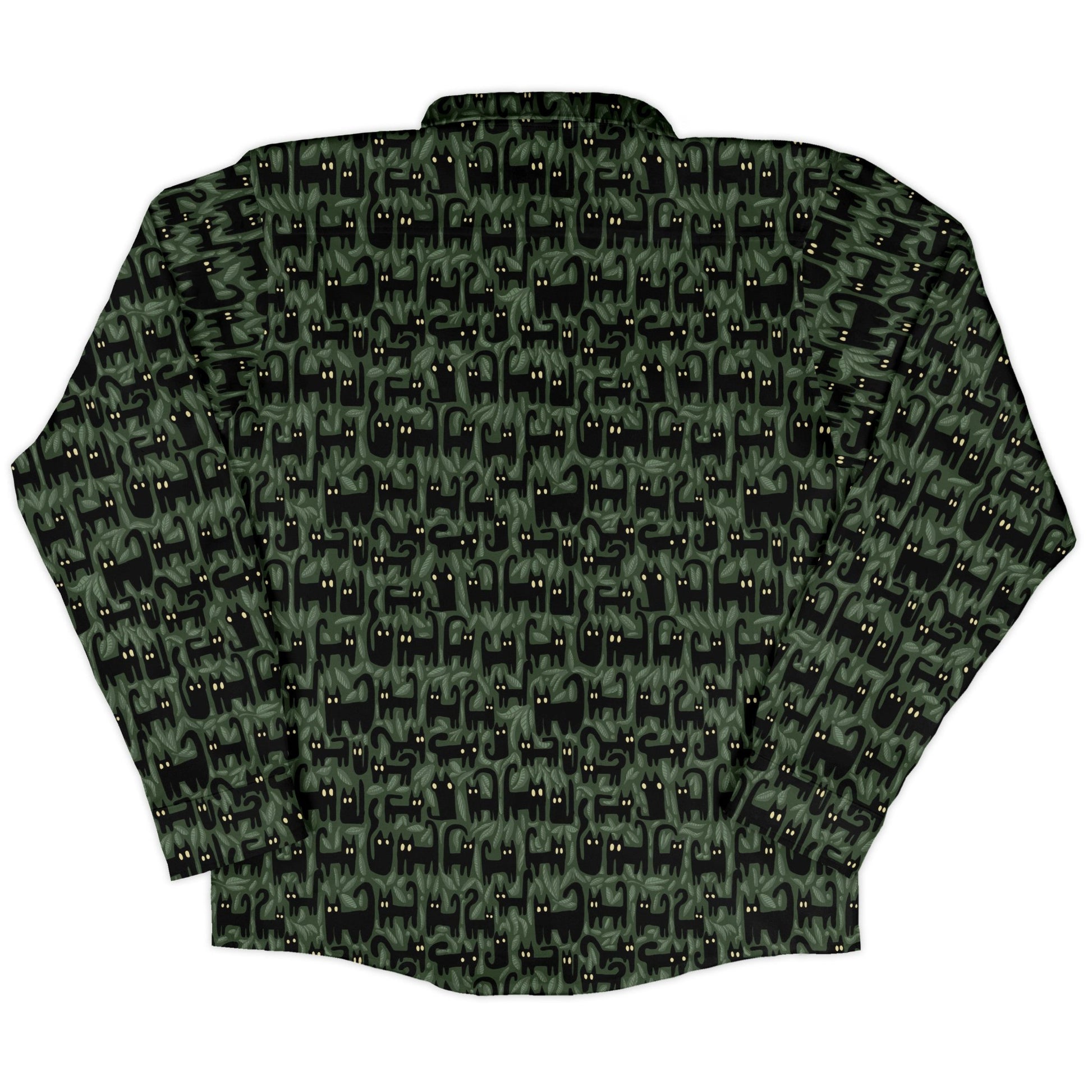 Cats in the Leaves Long Sleeve Button Up Shirt 6