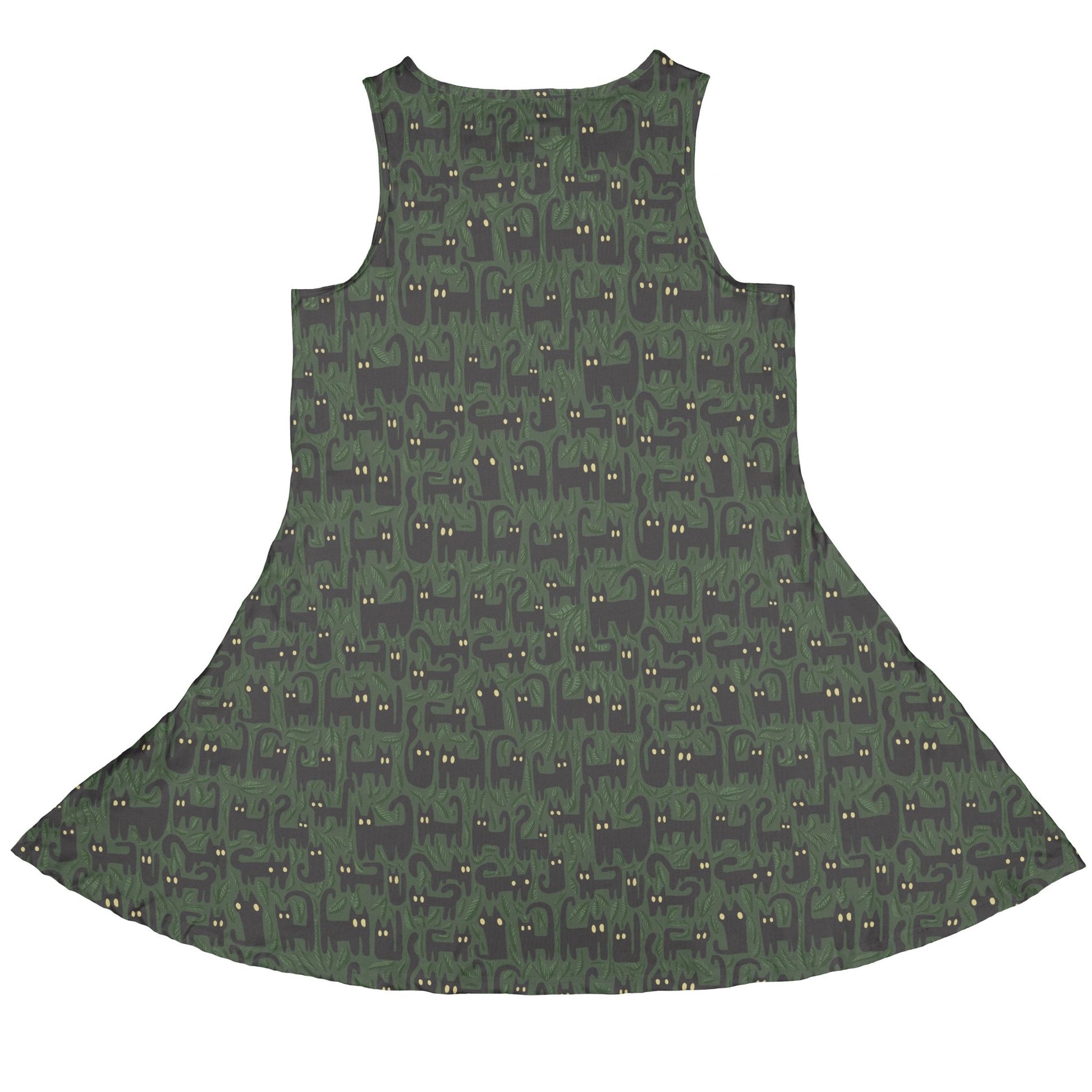 Cats in the Leaves Dress Geek Nerd botany print Design by Heather Davenport lx - C