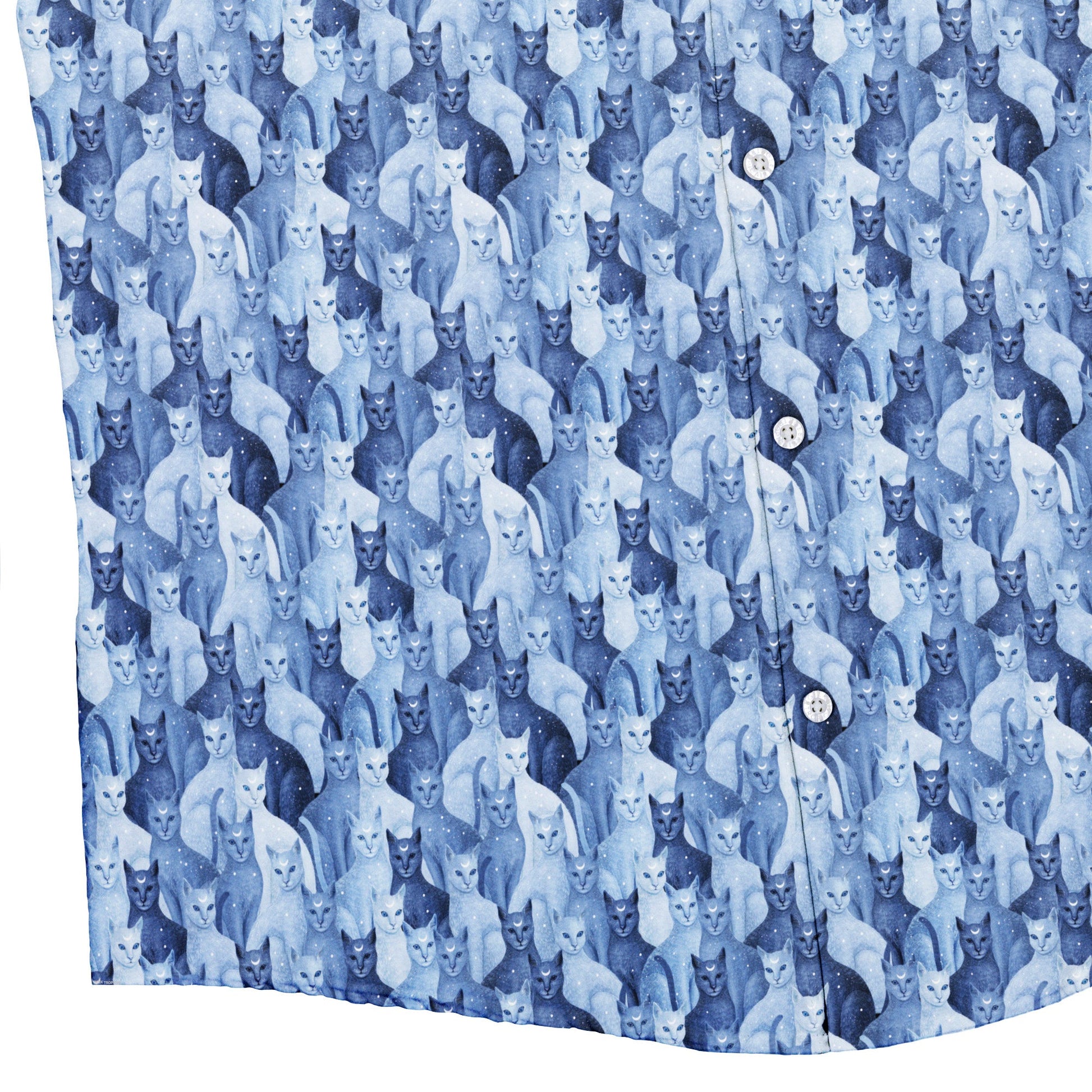 Celestial Cats Button Up Shirt Bottom Corner