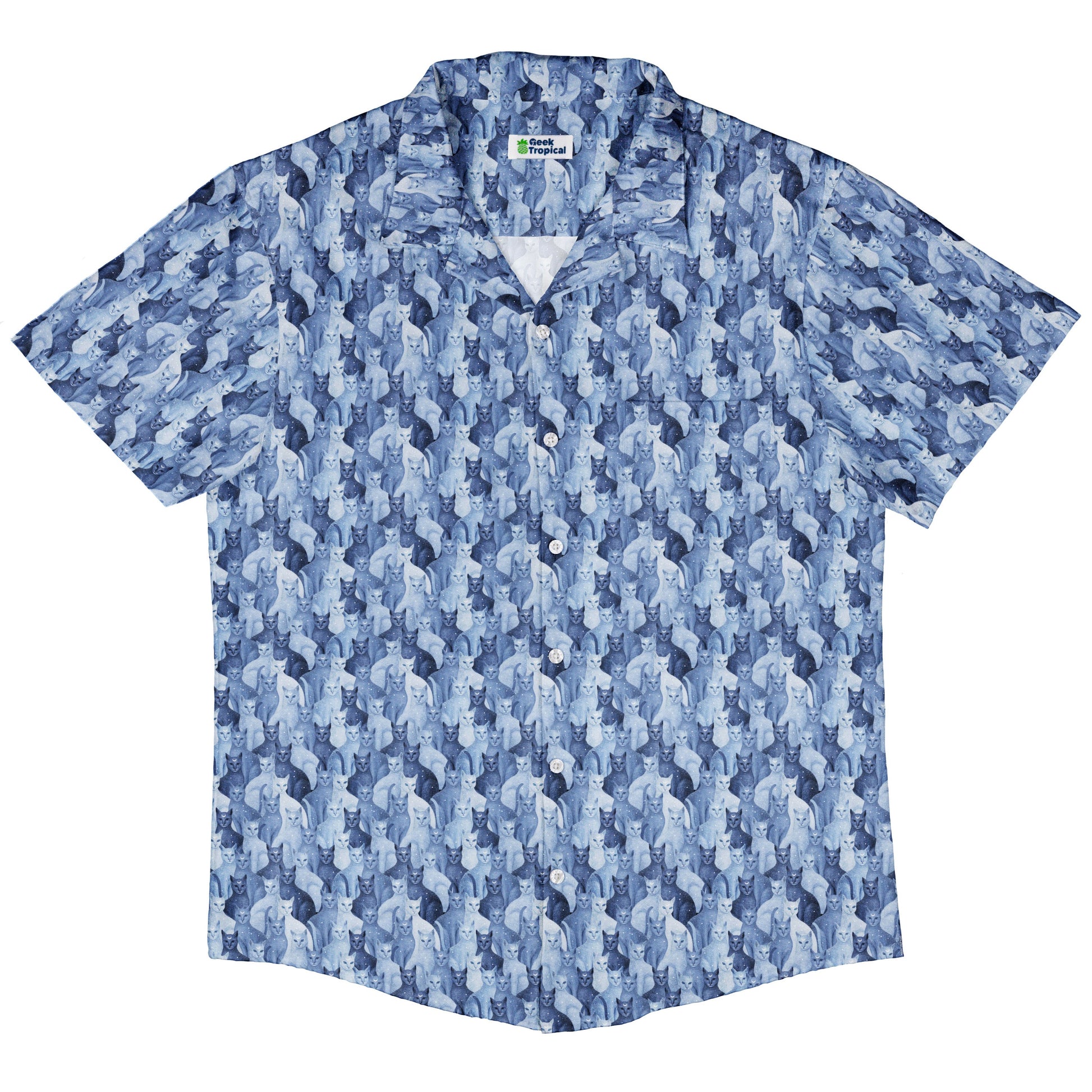 Celestial Cats Button Up Shirt Hawaiian Front